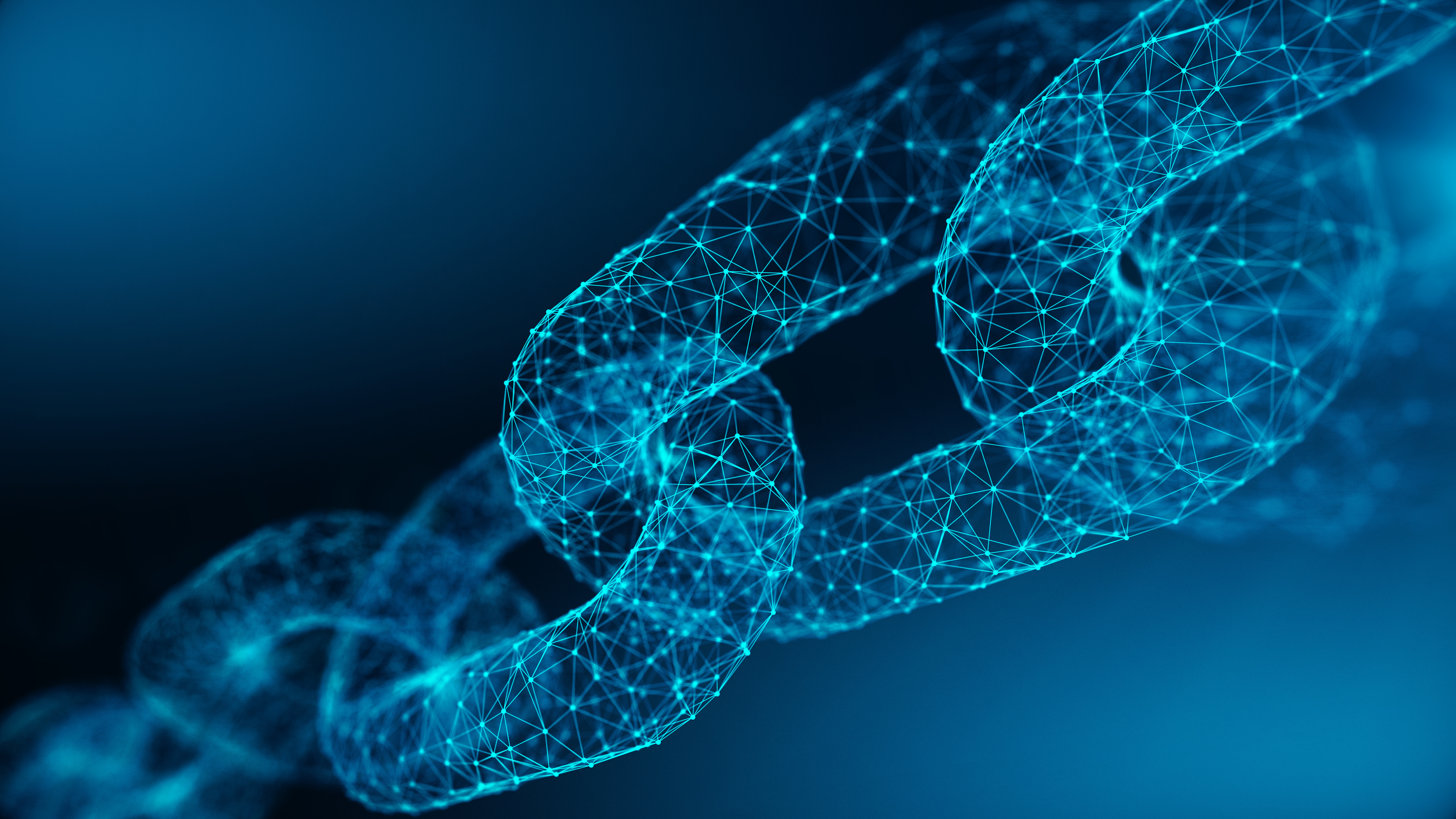 Blockchain-Konzept - Kette besteht aus Netzwerkverbindungen . 3d Rendering